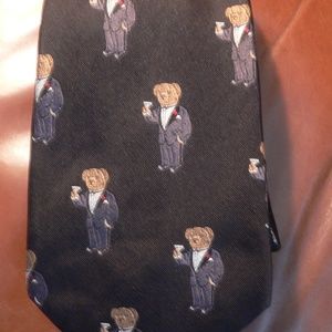 POLO MARTINI BEAR  TIE - BLACK BACKGROUND